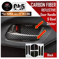🔥SG SELLER🔥Honda Jazz Fit GK3 GK5 Interior Door Handle Bowl Sticker Carbon Fiber Decal Accessories