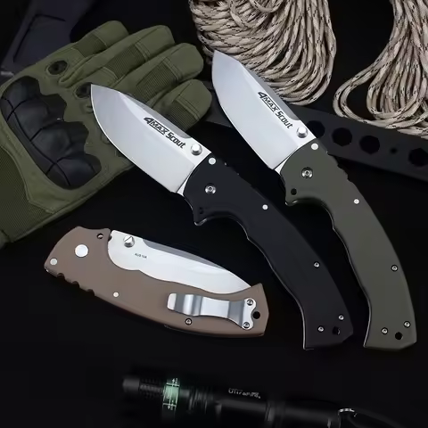 New 62RQ Folding Pocket Knife AUS10A Steel Portable Carrying Knives Multipurpose Hunting Tanto Knife