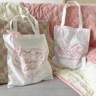 Mocorie - Ballecho Mini Totebag Coquette Ribbon Totebag Ribbon Bow Totebag Mini Coquette Ribbon Tote