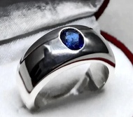 1.6克拉皇家藍色錫蘭藍寶石戒指，925純銀手工製造