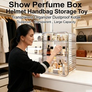 Cosmetic Perfume Storage Box Organizer Handbag Helmet Box Toy Dustproof Show