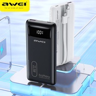 Awei P168K 10000mAh 22.5w Portable Powerbank For Moblie Phone Fast Charging With Type-C Lightning Cable