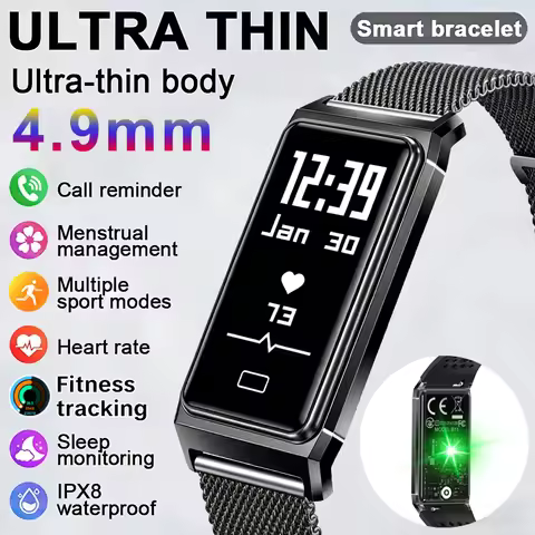 New Touch Screen Smart Bracelet Fitness Tracker Health Monitor Sleep IPX8 Waterproof Sports Pedomete