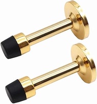 ECREW 2Pcs Door Stopper Rubber Bumper Tip Mounted Built in Door Doorstop Gold