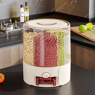 大號 奶油黃 多功能可旋轉米桶 防蟲防潮儲米桶 分格密封收納盒 五穀雜糧收納桶 大容量收納器