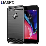 LIANPO For iPhone 8 Plus iPhone 8 Phone Case Armor Carbon Fiber TPU Soft Silicone Back Cover iPhone