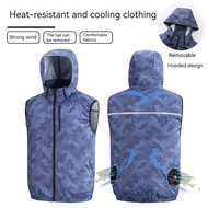 Summer Air Conditioning Clothing Vest 12V Fan Vest Hat Vest Men Women Clothes with Fan Vest with Fan