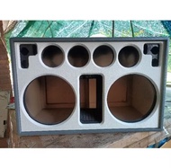 ลำโพงบลูทูธ (งานหุ้ม)ซับ 10นิ้วหน้าเปิดคู่ กลาง 4×4 แหลม 2นิ้ว×4 เพลท 25×5.5 ไม้MDF 15มิล