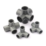5pcs/lot Inner Diameter 20mm Gray PVC Pipe Connectors Solid PVC Pipe Joints Fittings 3 4 5 6 Ways St
