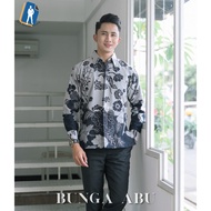 KEMEJA Ash Flower Men's Batik Shirt Long Sleeve Modern Solo Batik Full Fur by Batik ALX