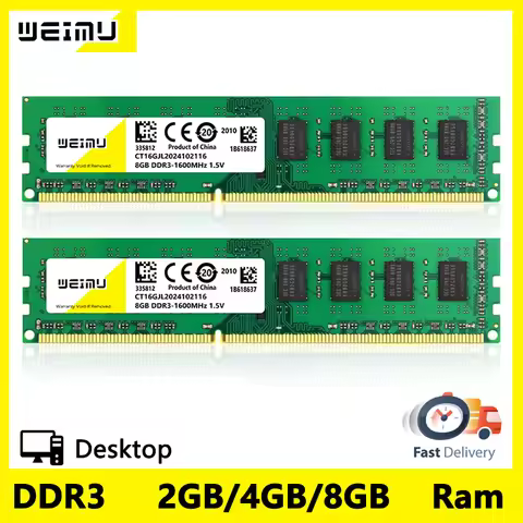 WEIMU DDR3 2GB 4GB 8GB Desktop Memoria Ram 1066 1333 1600Mhz PC3 8500 10600 12800 240Pin 1.5V DDR3 C