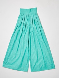 The SRT X3 TPN27 - Super Wide Leg Pants กางเกงขอบเอวสูง ขาบาน จีบรอบตัว ผ้าคอตตอน