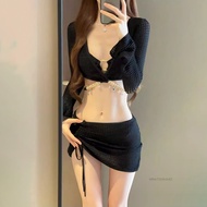 Bộ bikini 4 mảnh của phụ nữ Bộ bikini BRA BIKINI Bộ BIKINI với váy cho Beach Holiday Hot Spring Bath