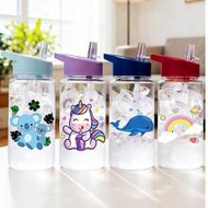 1pc 500ml (17oz) Children's Cartoon Unicorn, Rainbow, Whale Pattern Cute Straw Cup, Best Gift For Gi