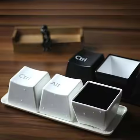Creative Keyboard Tea Cup Office Coffee Cups Black Color Ctrl Del Alt Keys Mugs Promotion Gifts Trad