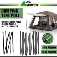 Camping Tent Pole Rod Flysheet Pole Tent Black Pole Tiang Khemah Camping Besi Khemah Camping Rod Khe