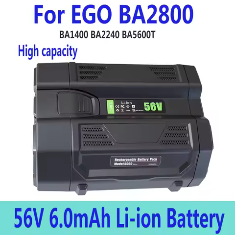 High-capacity premium Grade A lithium-ion battery，For EGO BA2800 56V 6000mAh Replacement Power Tool,