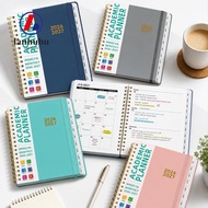 LANHUHU Academic Planner Book, A5 Monthly/Weekly Calendar Planner, 2027 Spiral Binding with Tabs Pla