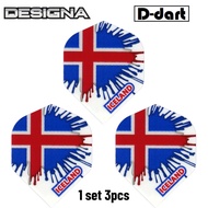 Designa Dart Flights - Standard  Extra Strong 100 Micron Iceland  Dart Flights 3pcs/pack (SAYAP ARRO