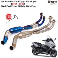 Motorcycle Exhaust System Escape Modified Front Middle Link Pipe Slip On For Yamaha TMAX530 tmax 500 2017 2018 2019 2020