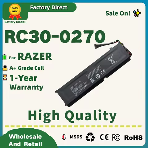 Factory Direct! RC30-0270 Laptop Battery for Razer Blade 15 Base Stealth 2018 Series Notebook RZ09-0