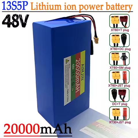 48V 20Ah 18650 Lithium Battery 54.6V 13S5P Rechargeable Battery 1500W Power Equipment, Power Tools, 