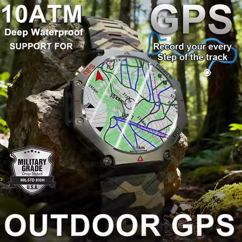 2025 Adult Military T Rex 3 GPS Smart watch 5ATM Waterproof 500mAh Battery Dual-band GNSS Outdoor Fi