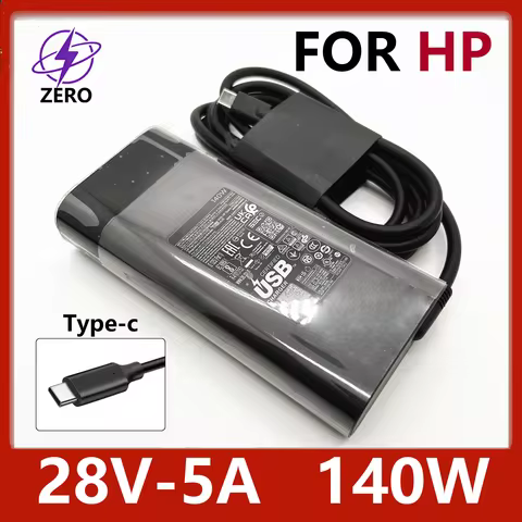 Original 140W 28V5A Usb-C Type-C Laptop Adapter Charger for Hp Omen Transcend 14 Tpn-Da29 Laptop Pow