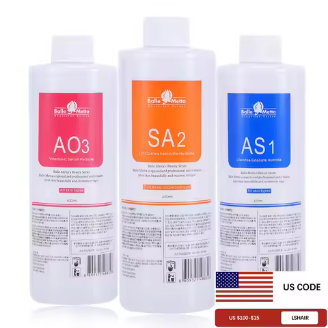 3pcs/Lot 1200ML Hydra Liquid Face Serum Facial Aqua Peel Solution AS1 SA2 AO3 For Beauty Machine Ski
