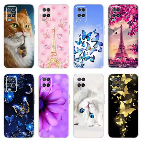 Cute Cat Butterfly Cover For Oppo A54 Case CPH2239 Soft Silicone Phone Back Case For Oppo A54 A 54 5