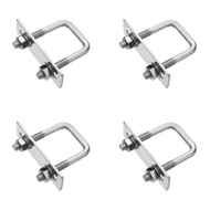 Yinpecly 4Pack Square U-Bolts 1"(25mm) Inner Width 304 Stainless Steel U-Bolts M6 with Washers and N