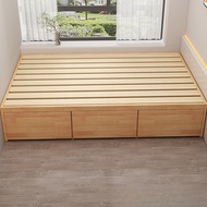 Solid Wood Tatami Bed Frame Bold Bed No Headboard Platform Bed Simplicity Tatami Bed