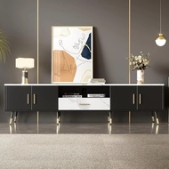 Merax Modern Tv Stand 80 Inch Tv , 70 Inch Black & White Tv Stand Storage Cabinets , Drawer , Open S