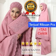 KATUN Women's mukena Adult mukena Siti Khadijah Pasteleena 2.0 Embroidery Cotton Beautiful BAG - Col