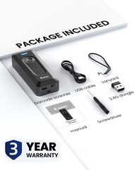 【🔥🔥🔥Hot sale & fast delivery】Eyoyo Portable 2D Wireless Barcode Scanner with Clip Via  Bluetooth Bat