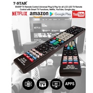 SHARP TV Remote Control Universal Plug &amp; Play for all LCD LED TV Remote Control with Smart TV Functions, Netflix SH-1LC