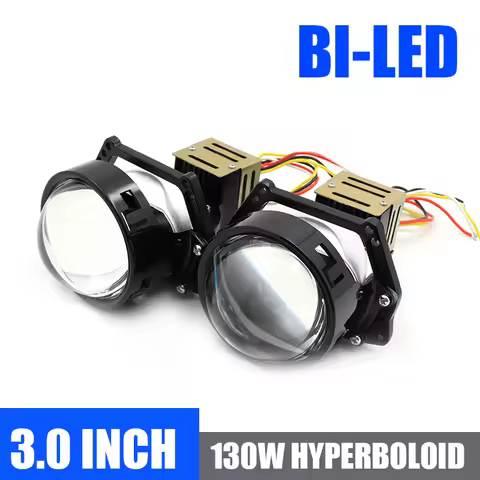130W 2X Bi-LED Hyperboloid Projector Lenses H1 Bulb 9005 9006 H4 H7 LED Lamps For Headlight Car-styl