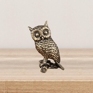 [szxmkj2lp] Brass Owl Figurine Creative Brass Statue Craftsmanship Sturdy Owl Statue Animal Ornament