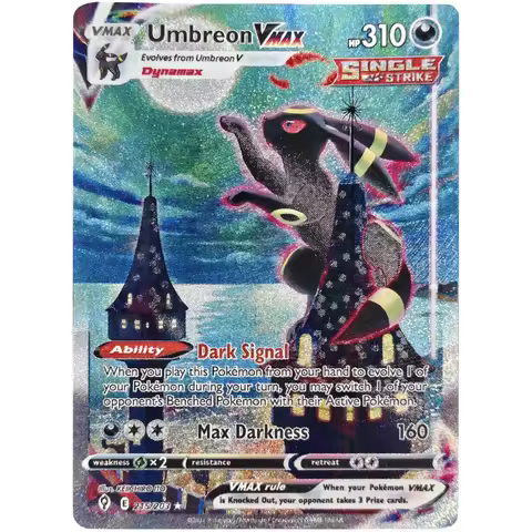 Diy English Umbreon Vmax High Quality Rare Texture Flash Card Charizard Umbreon Mew Self Made Classi