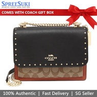 Coach Handbag In Gift Box Crossbody Bag Signature Snake Embossed Klare Crossbody Khaki # 90400