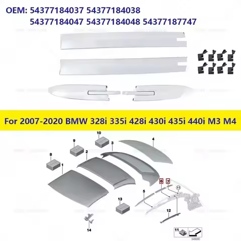 For 2007-2020 BMW 328i 335i 428i 430i 435i 440i M3 M4 Convertible Roof Top Hinge Cover 54377184037 5