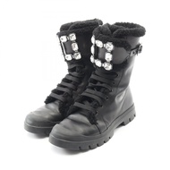 【二手】Roger Vivier Walkie Viv 女士黑色羊皮繫帶皮靴