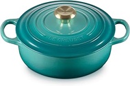 Le Creuset Enameled Cast Iron Signature Round Wide Dutch Oven, 3.5 qt., Riviera