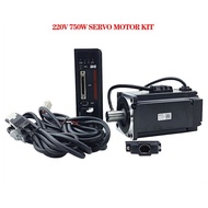 New AC220V 750W 0.75kwServo Motor+Driver Kit 2.39NM AC Motor S2P-5R5AI+AEWL-0808JFA/B Brake Kit Sing