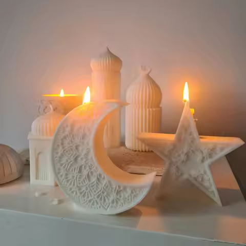 Handmade Aroma Candle Resin Silicone Mold Islam Muslim Ramadan Decoration Eid Mubarak Ramadan Moon S