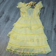 USED Yellow Lace Ruffle Dress Size XS Anggar XS Bohemian Cottagecore Dress