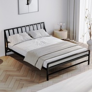 Iron Bed Nordic Minimalist Modern Iron Bed Dormitory Bed Single Bed Adult 1.5 M Loft Apartment Double Bed