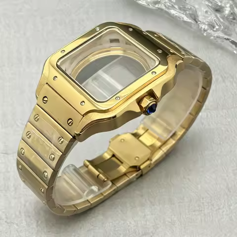 Gold Black 38mm Case Watch Repair Modification Parts for Sandoz Seiko NH35 NH36 NH70 Automatic Movem