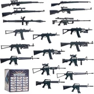 18 Pcs Assembly Rifle Toy Model Action Figure Set AK103, AK74, AKS74, AK47, AK47I, AK47III, M16A1, M