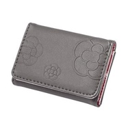 日本 CLATHAS 雜誌附錄 灰色皮革 山茶花 銀包